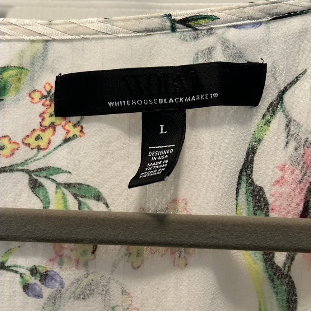 NWOT Floral Ruffle Blouse - White and Pink - Picture 2 of 3